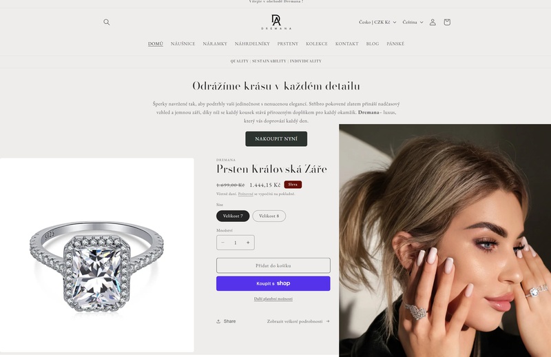 Dremana.cz - E-shop se stříbrnými šperky