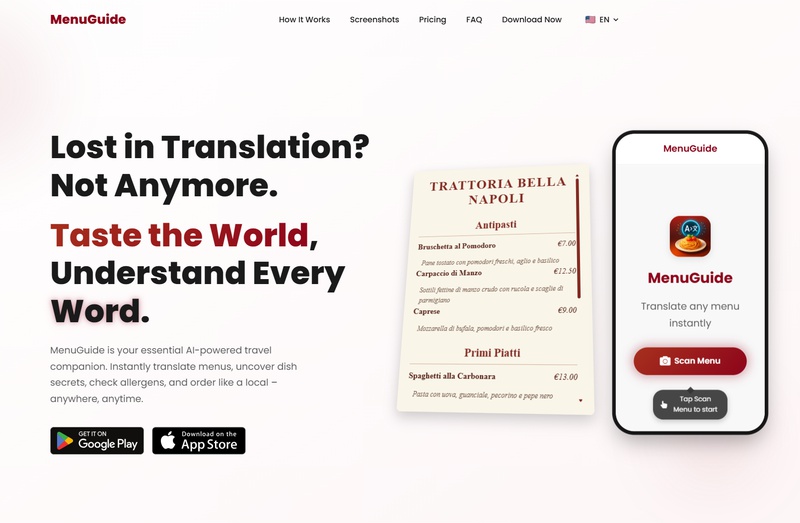 MenuGuide - AI překladatel jídelníčků